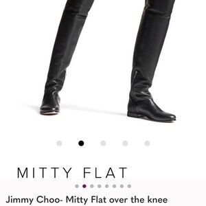 Jimmy Choo Mitty Flat Black Over the Knee Boots